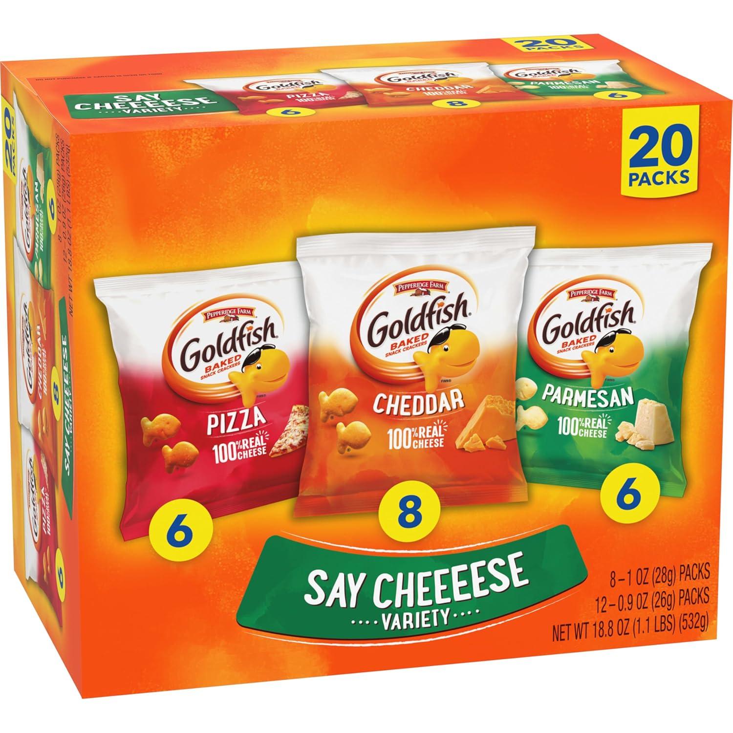 image:imageGoldfish Valentines Day Strawberry Shortcake Flavored Baked Graham Snacks 24 Count 075 OzAssorted
