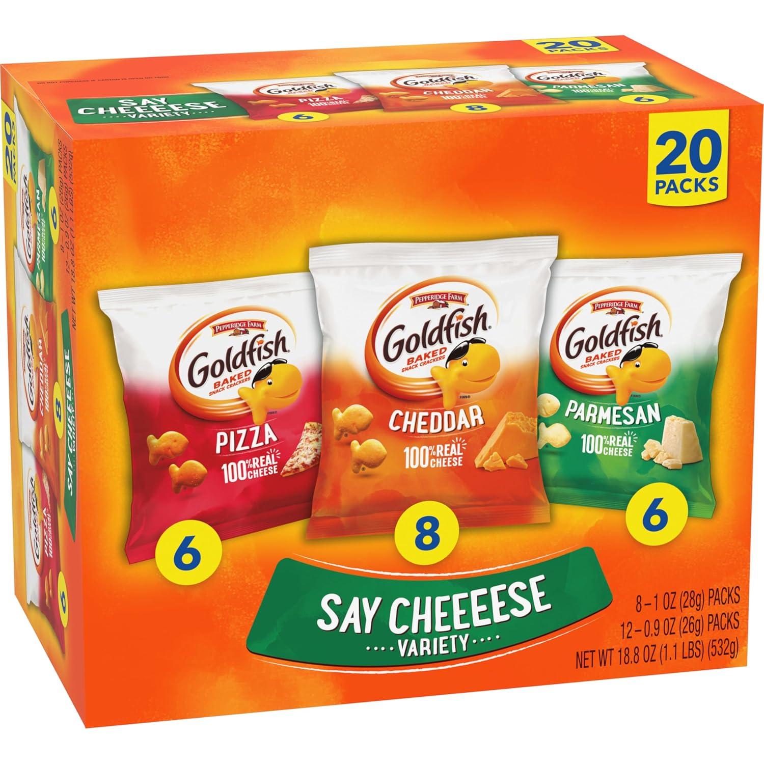 image:imageGoldfish Valentines Day Strawberry Shortcake Flavored Baked Graham Snacks 24 Count 075 OzAssorted