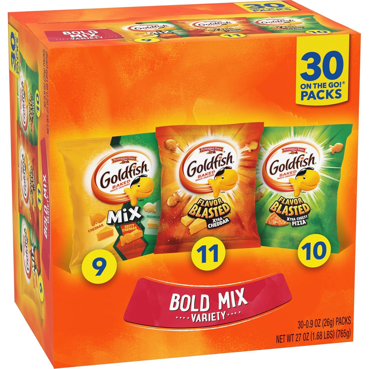 image:imageGoldfish Valentines Day Strawberry Shortcake Flavored Baked Graham Snacks 24 Count 075 OzBold Mix Variety