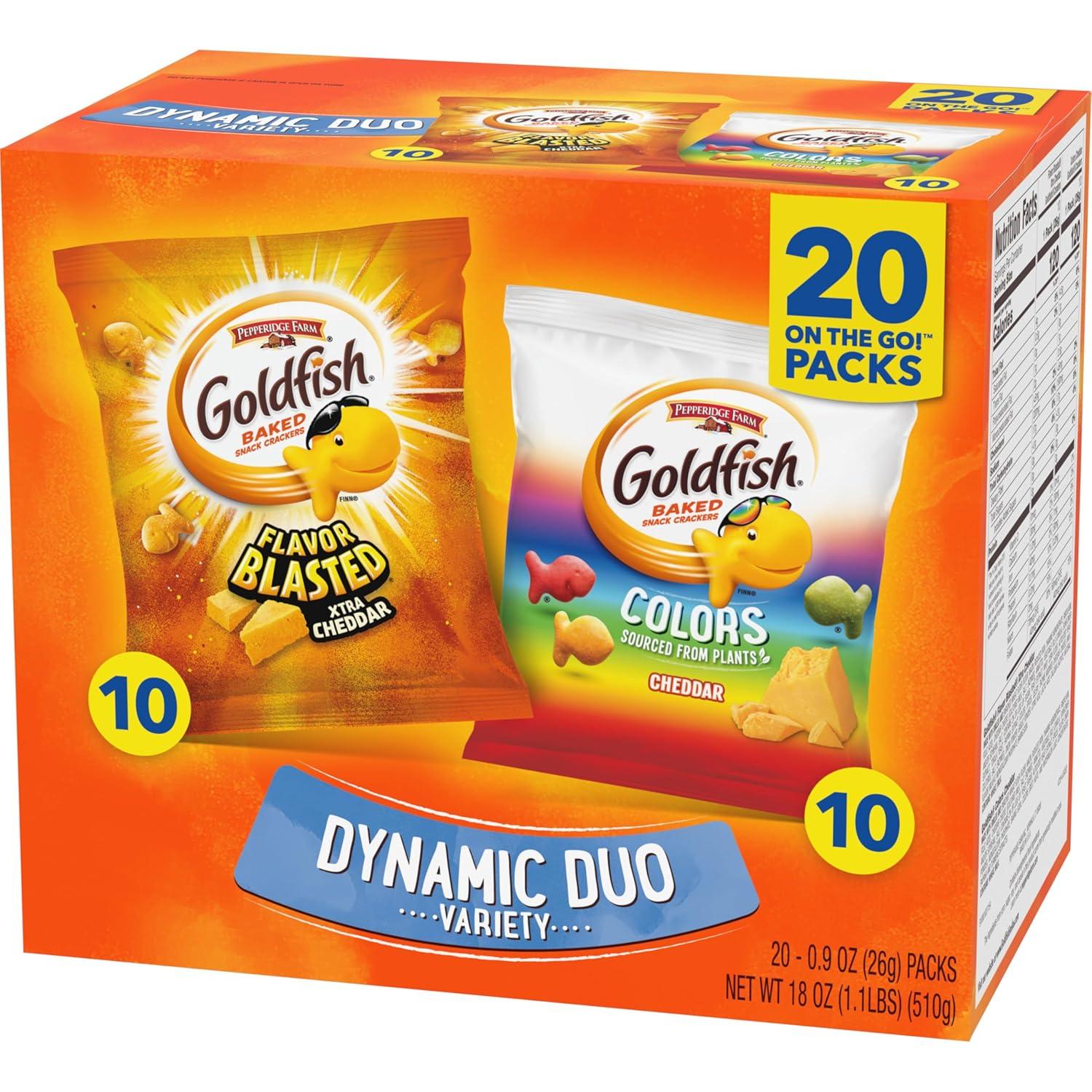 image:imageGoldfish Valentines Day Strawberry Shortcake Flavored Baked Graham Snacks 24 Count 075 OzColors Cheddar and Flavor Blasted Xtra Cheddar