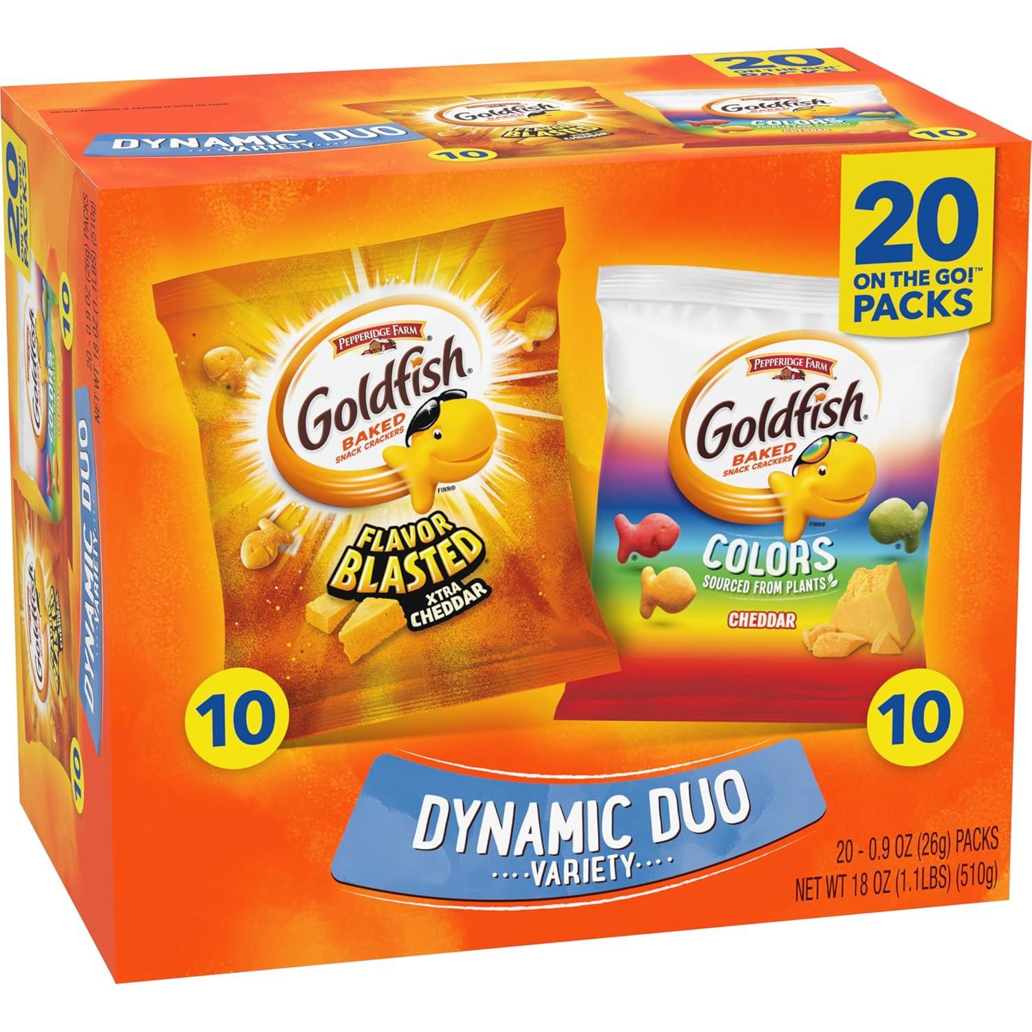image:imageGoldfish Valentines Day Strawberry Shortcake Flavored Baked Graham Snacks 24 Count 075 OzColors Cheddar and Flavor Blasted Xtra Cheddar