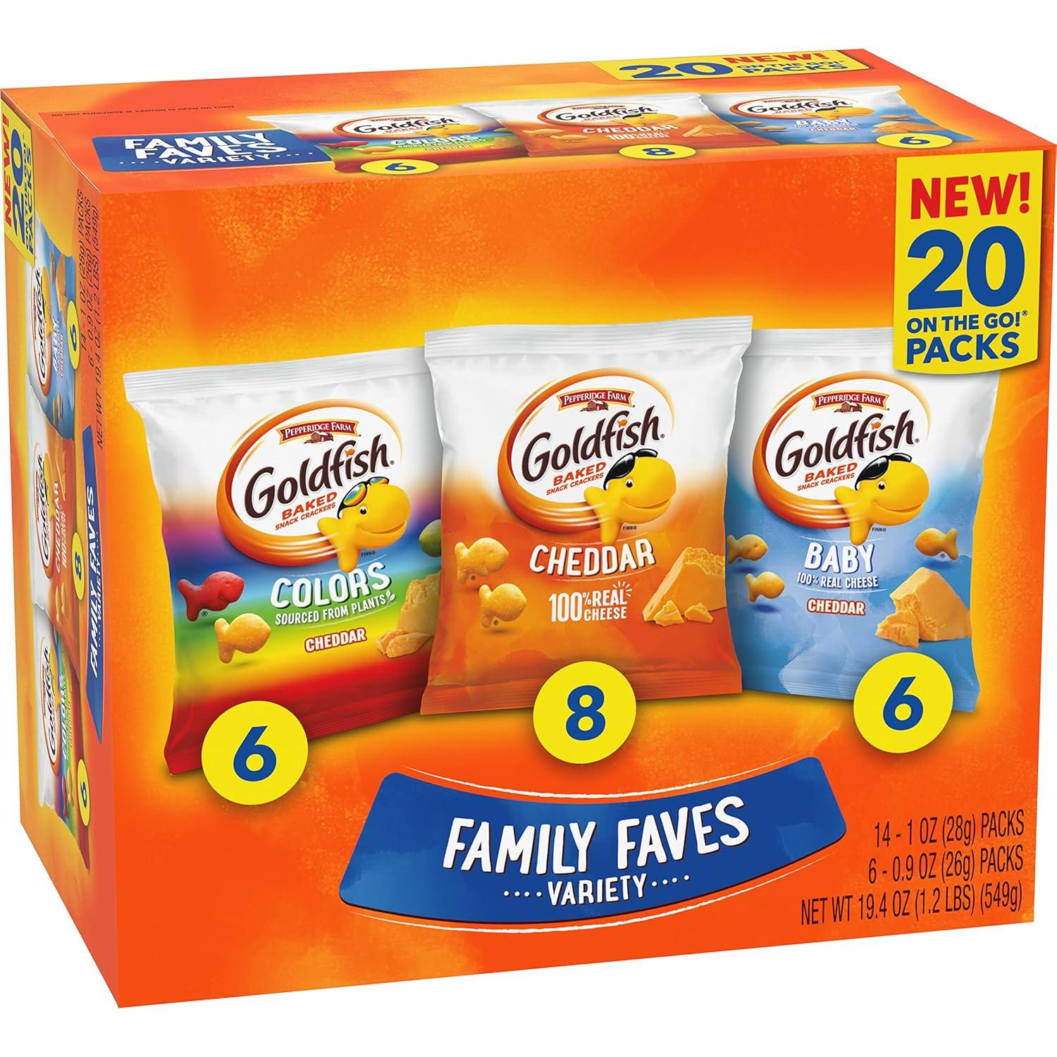 image:imageGoldfish Valentines Day Strawberry Shortcake Flavored Baked Graham Snacks 24 Count 075 OzFamily Faves Variety Pack