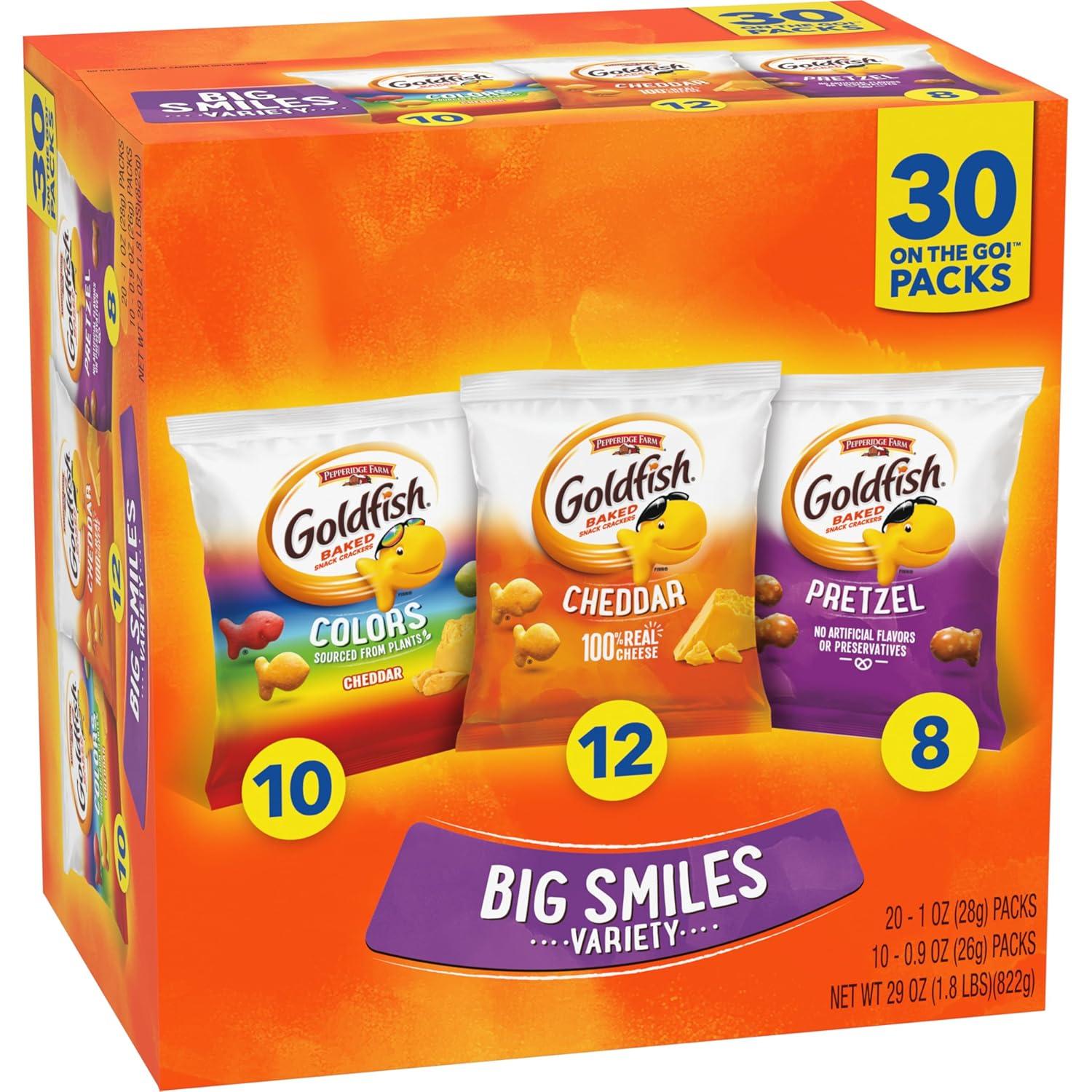 image:imageGoldfish Valentines Day Strawberry Shortcake Flavored Baked Graham Snacks 24 Count 075 OzVariety