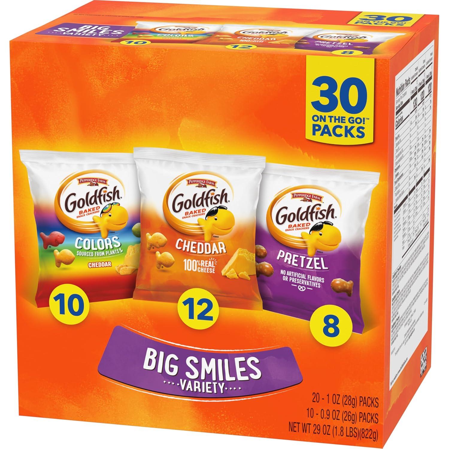 image:imageGoldfish Valentines Day Strawberry Shortcake Flavored Baked Graham Snacks 24 Count 075 OzVariety