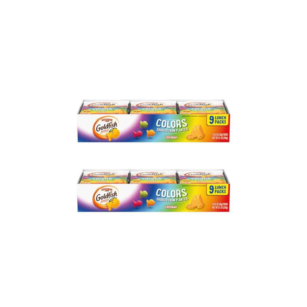 image:imageGoldfish Cheddar Cheese Crackers Baked Snack Crackers 1 oz OntheGo Snack Packs 9 Count Tray09 Ounce Pack of 18