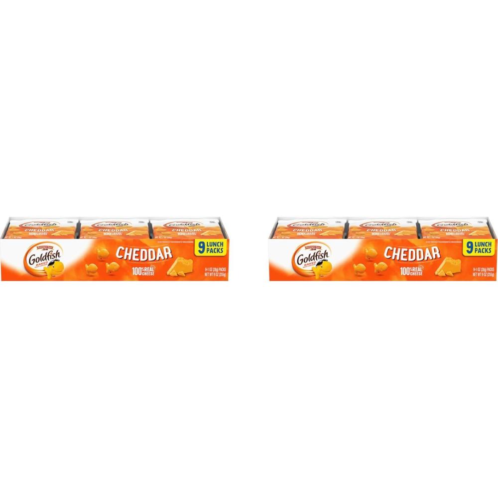 image:imageGoldfish Cheddar Cheese Crackers Baked Snack Crackers 1 oz OntheGo Snack Packs 9 Count Tray1 Ounce Pack of 18