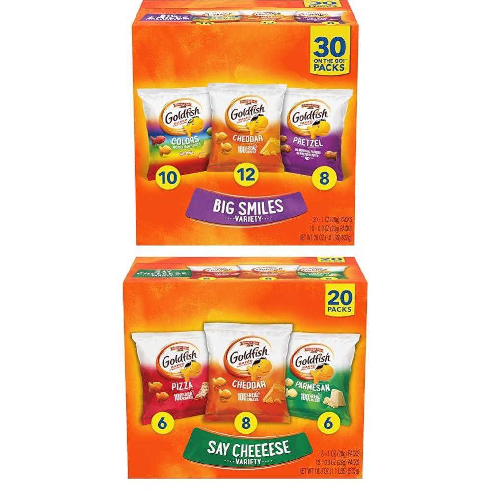 image:imageGoldfish Valentines Day Strawberry Shortcake Flavored Baked Graham Snacks 24 Count 075 OzSay Cheeeese and Big Smiles Variety
