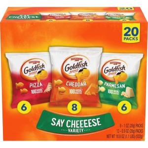 Goldfish Valentine’s Day Strawberry Shortcake Flavored Baked Graham Snacks, 24 Count 0.75 Oz(Assorted)