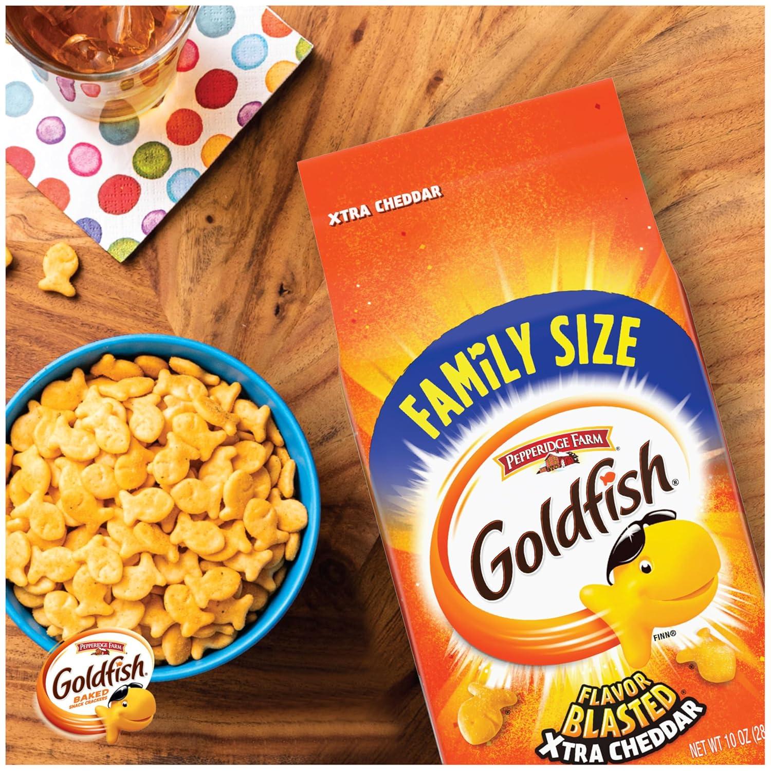 image:imageGoldfish Crackers Flavor Blasted Xtra Cheddar Crackers Family Size 10 Oz BagXtra Cheddar