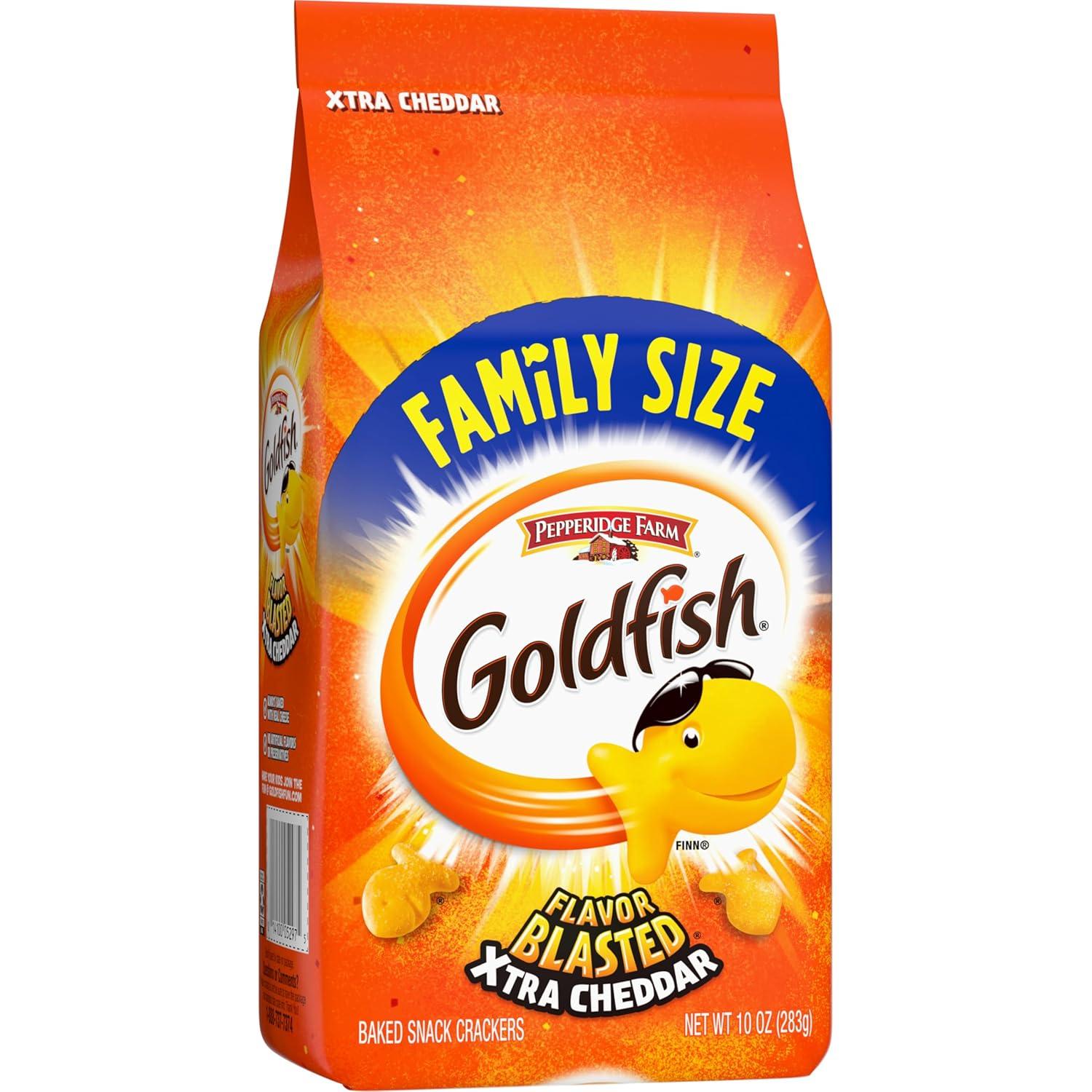 image:imageGoldfish Crackers Flavor Blasted Xtra Cheddar Crackers Family Size 10 Oz BagXtra Cheddar