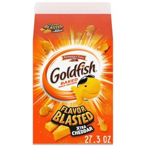 Goldfish Flavor Blasted Xtra Cheddar Cheese Crackers, 27.3 oz Carton(Xtra Cheddar)