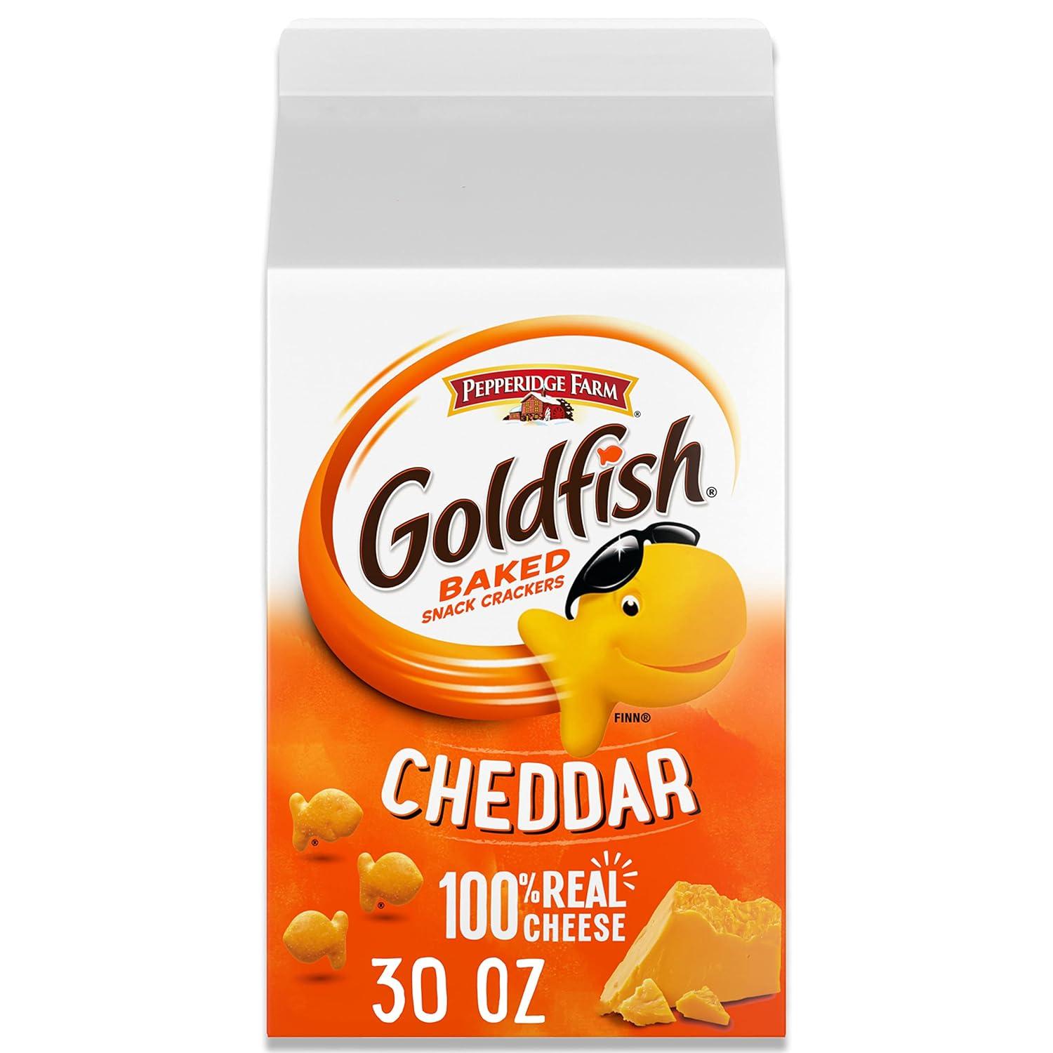 image:imageGoldfish Colors Cheddar Cheese Crackers Baked Snack Crackers 30 Oz CartonCheddar Cheese