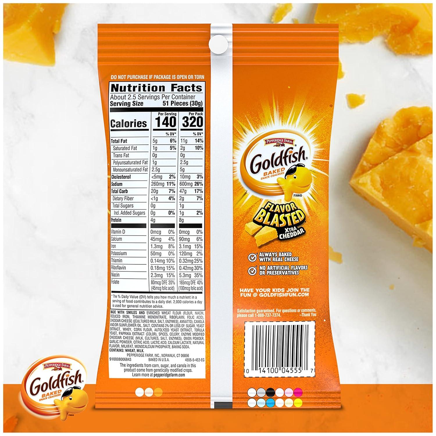 image:imageGoldfish Colors Cheddar Cheese Crackers Baked Snack Crackers 30 Oz CartonXtra Cheddar