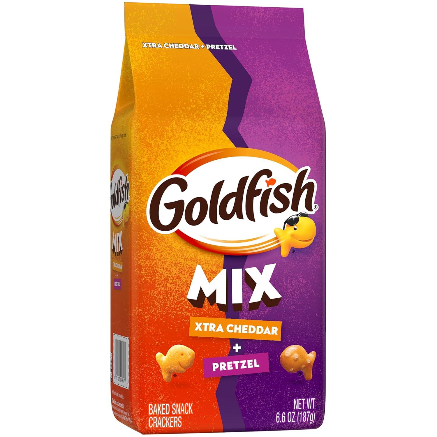 image:imageGoldfish Crackers Mix with Xtra Cheddar and Pretzel Snack Crackers 66 oz bag66 Ounce Pack of 1