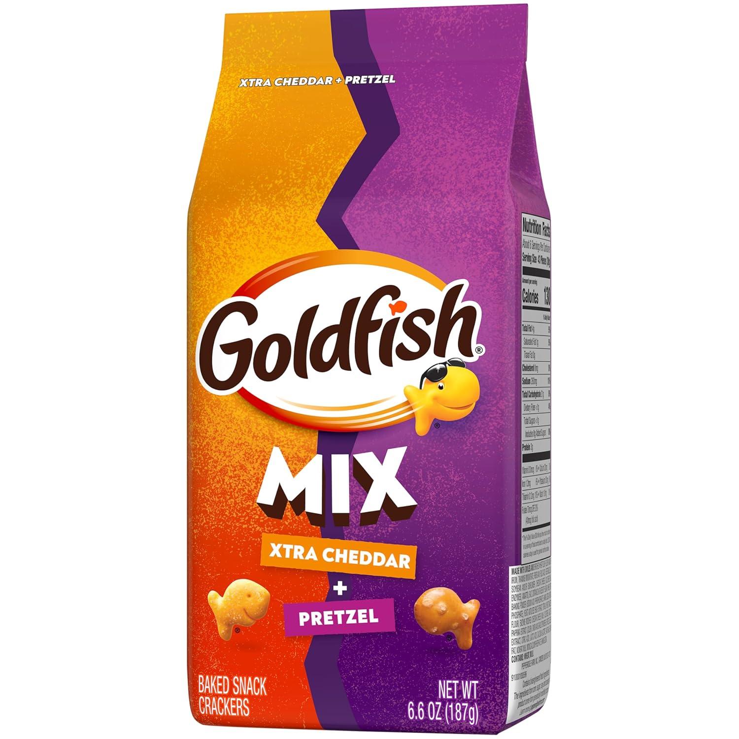 image:imageGoldfish Crackers Mix with Xtra Cheddar and Pretzel Snack Crackers 66 oz bag66 Ounce Pack of 1