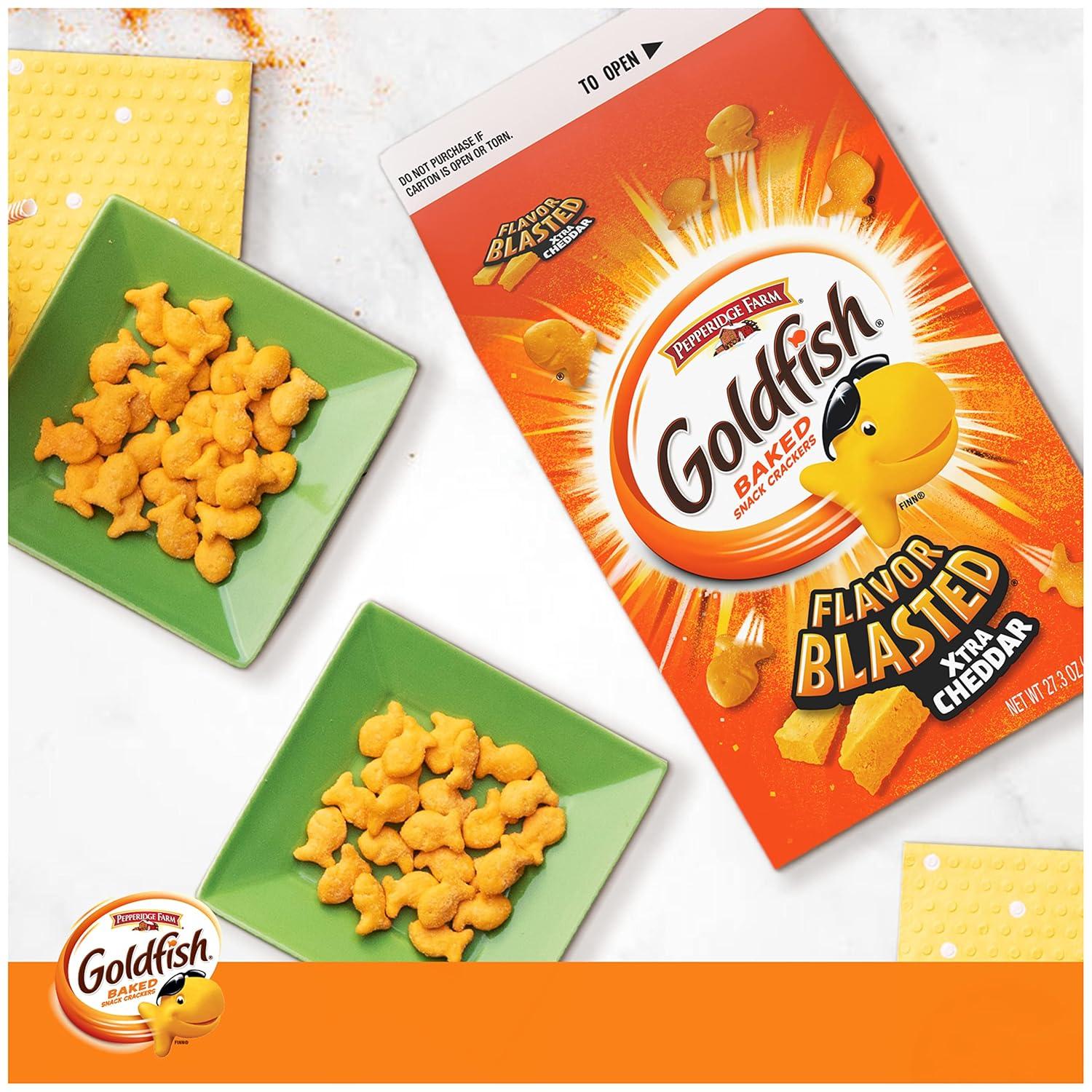 image:imageGoldfish Flavor Blasted Xtra Cheddar Cheese Crackers 273 oz Carton Pack of 6