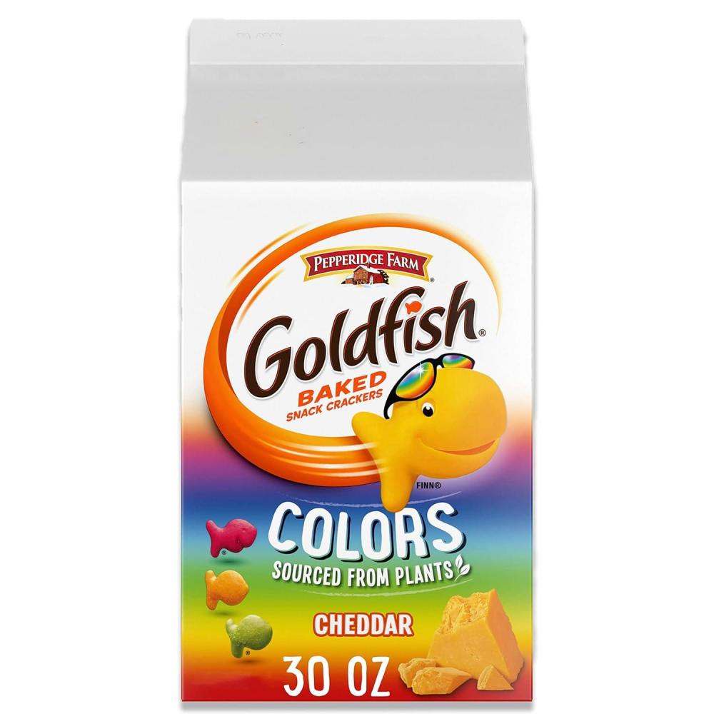 image:imageGoldfish Colors Cheddar Cheese Crackers Baked Snack Crackers 30 Oz CartonColors Cheddar