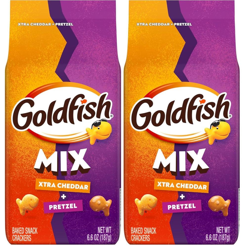 image:imageGoldfish Crackers Mix with Xtra Cheddar and Pretzel Snack Crackers 66 oz bag66 Ounce Pack of 2