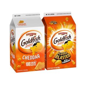 Goldfish Colors Cheddar Cheese Crackers, Baked Snack Crackers, 30 Oz Carton(Cheddar and Flavor Blasted Xtra Cheddar)